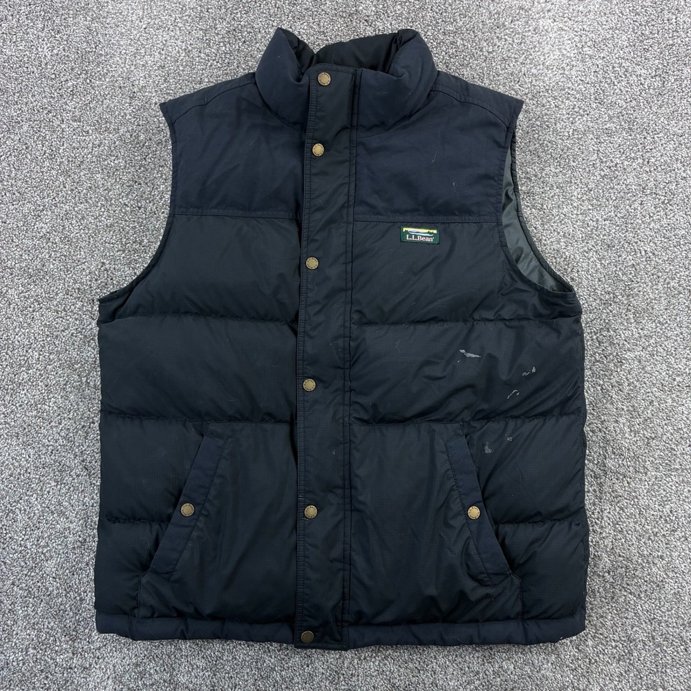 LL Bean Mountain‎ Classic Down Vest Men's XL Black Puffer Downtek Pertex 505274
